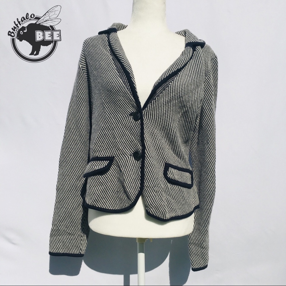 Tommy Hilfiger black and white stretch blazer s L